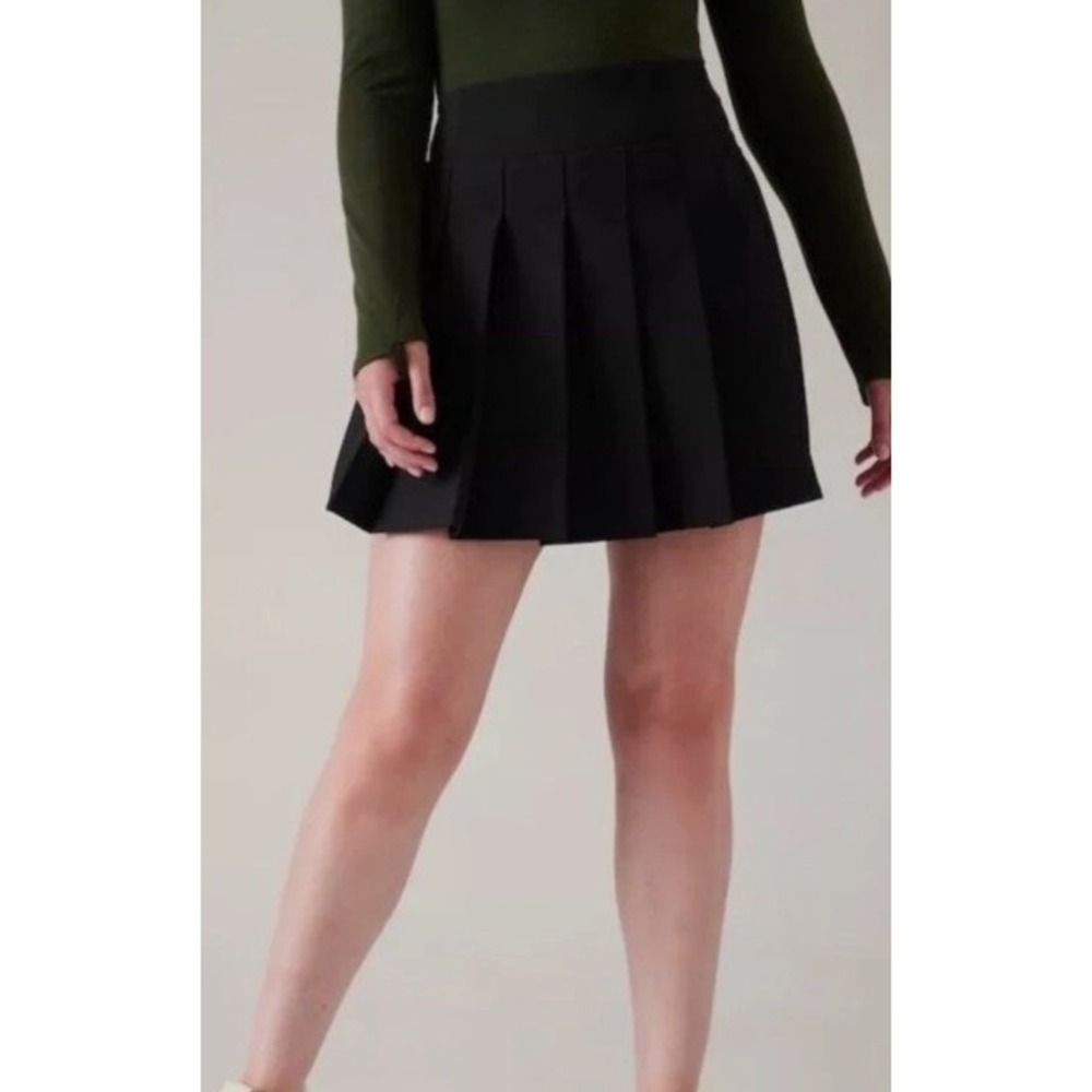 Athleta Pleated Skort Black Size 14 Athletic Golf Tennis Activewear Skirt‎